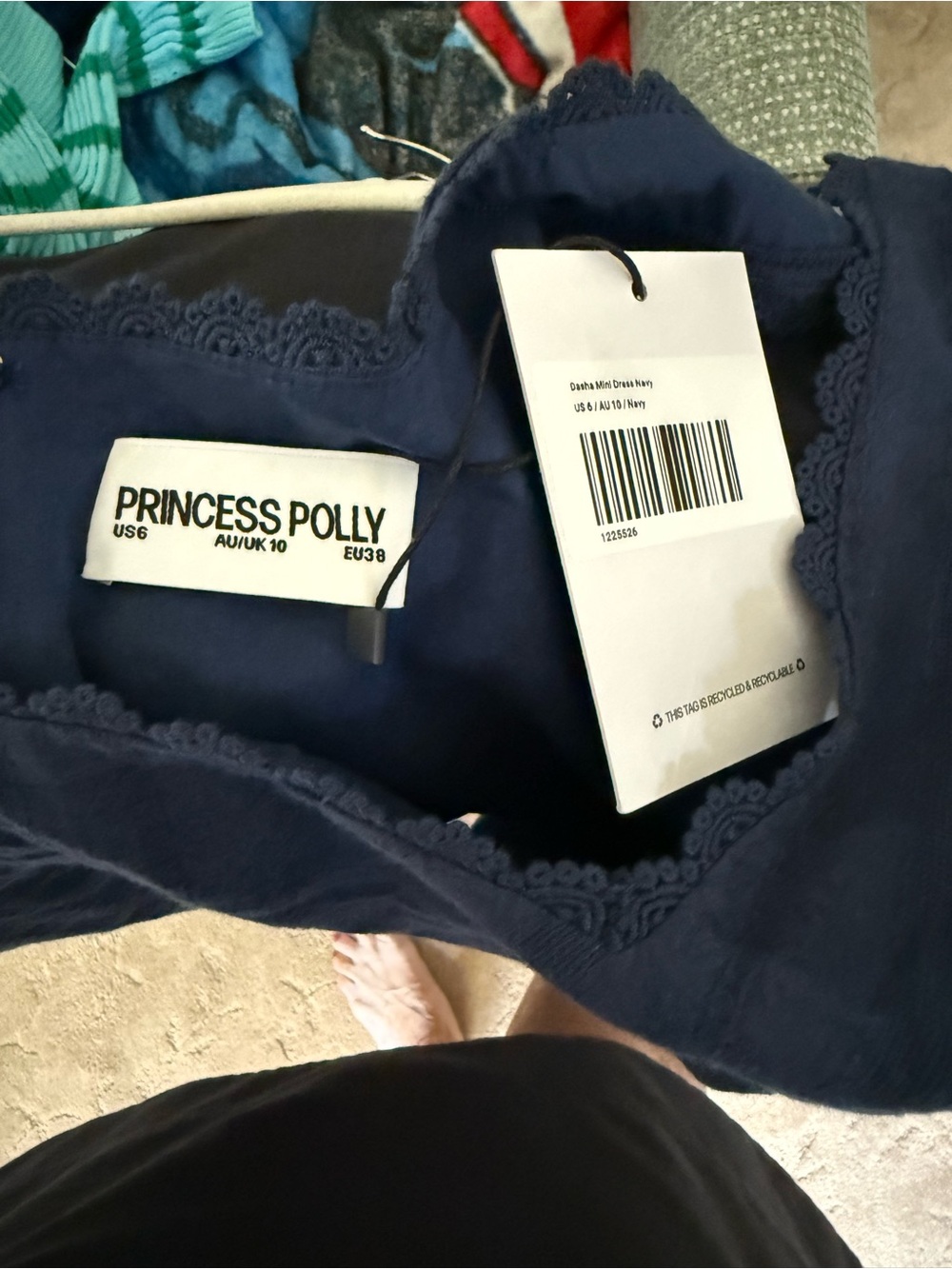Princess Polly Navy Lace-Trim Dress - Picture 3 of 3